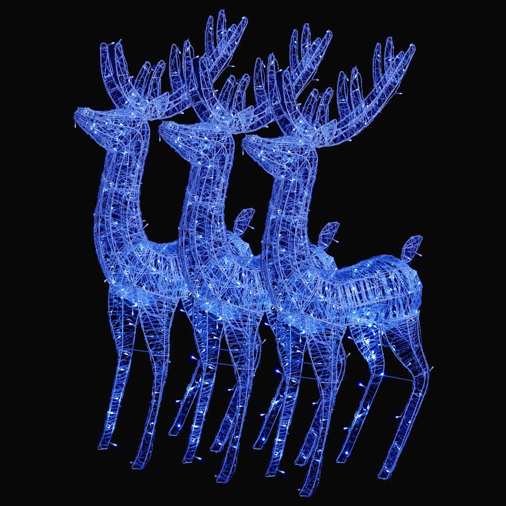 Xxl Acrylic Christmas Reindeers 250 Led 3 Pcs 180 Cm