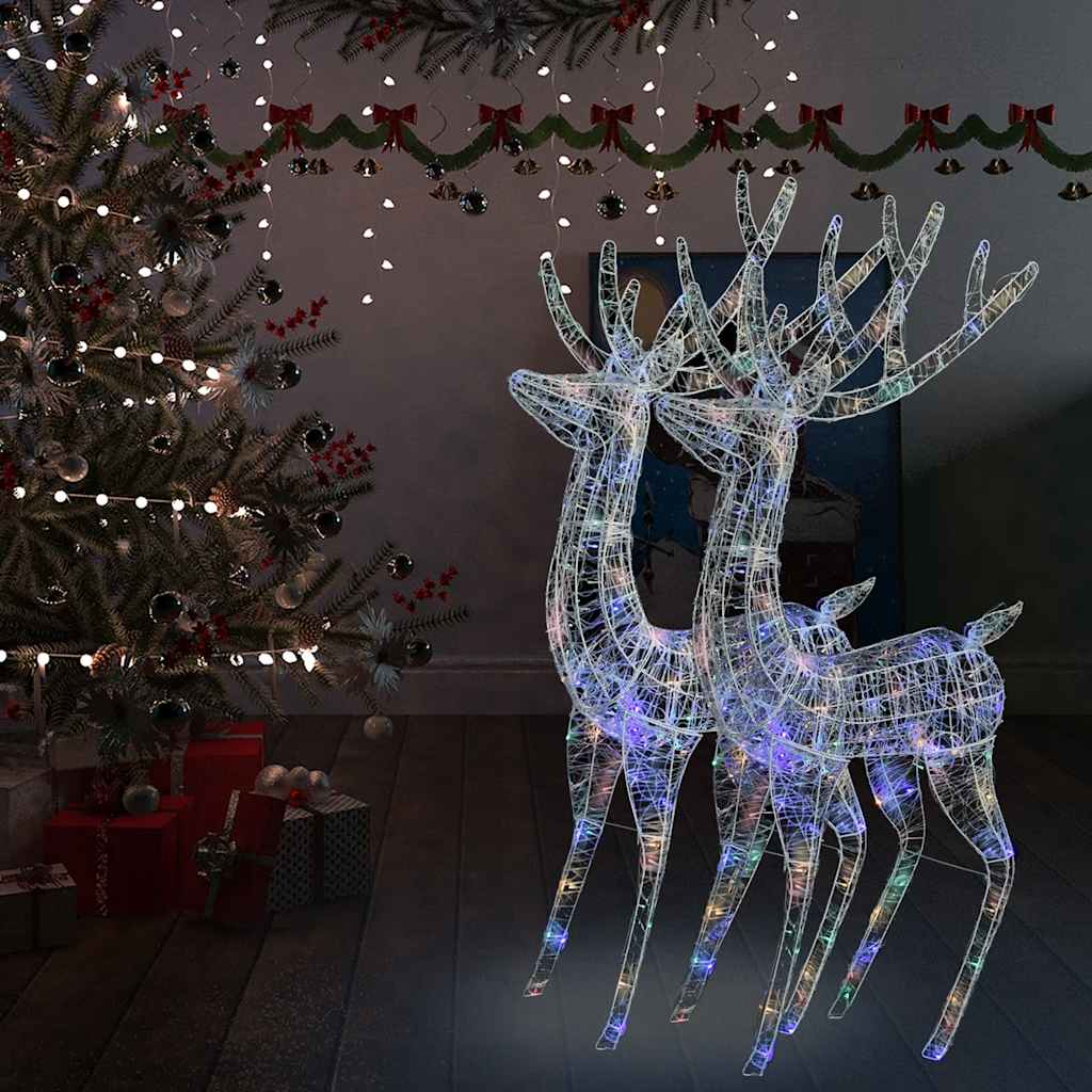 Xxl Acrylic Christmas Reindeers 250 Led 3 Pcs 180 Cm