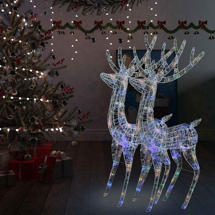 Xxl Acrylic Christmas Reindeers 250 Led 3 Pcs 180 Cm