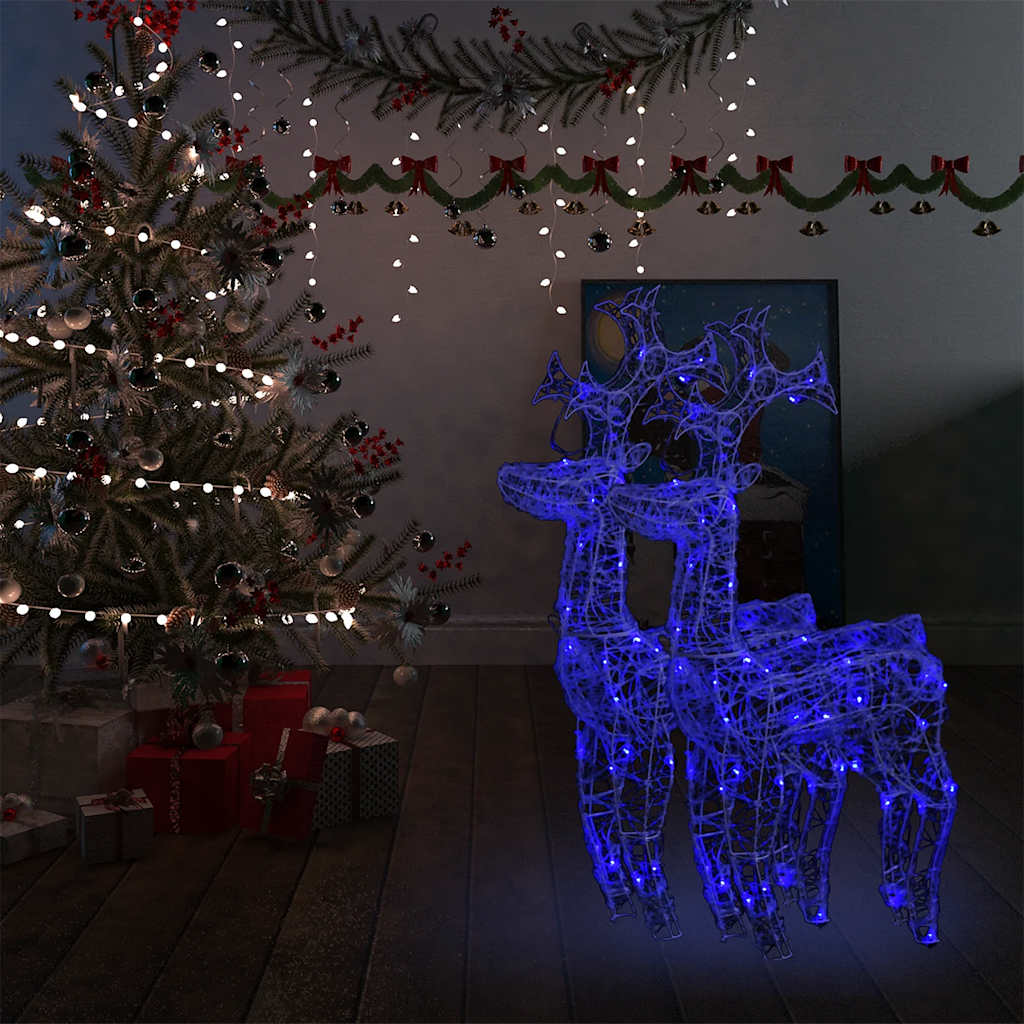 Xxl Acrylic Christmas Reindeers 250 Led 3 Pcs 180 Cm