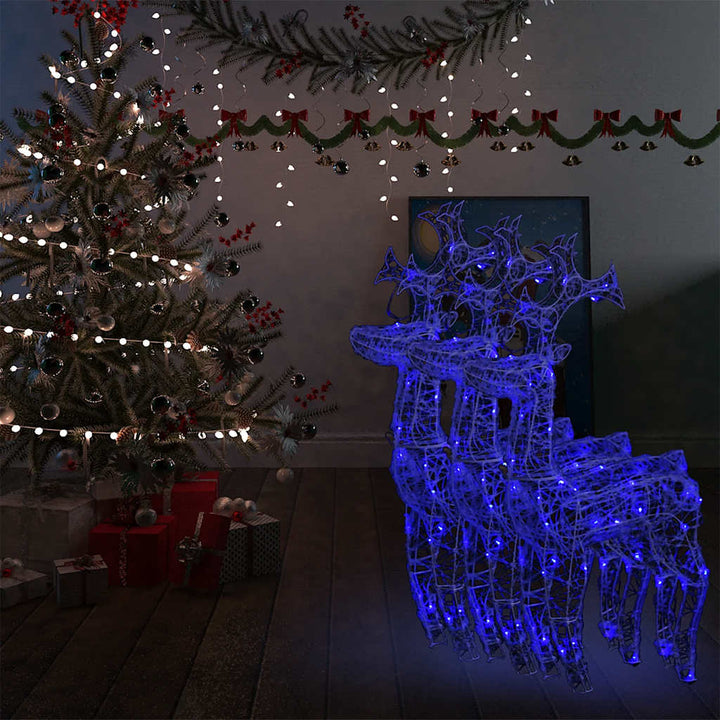 Xxl Acrylic Christmas Reindeers 250 Led 3 Pcs 180 Cm