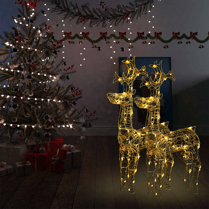 Xxl Acrylic Christmas Reindeers 250 Led 3 Pcs 180 Cm