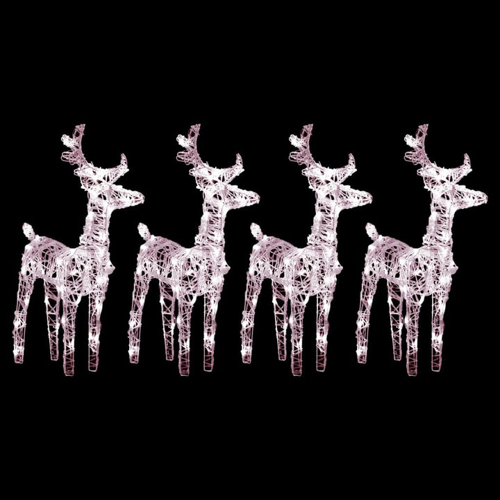 Christmas Reindeers 2 Pcs 80 Leds Acrylic