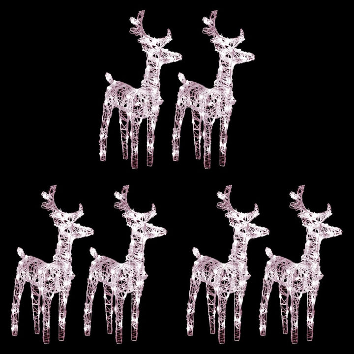 Christmas Reindeers 2 Pcs 80 Leds Acrylic