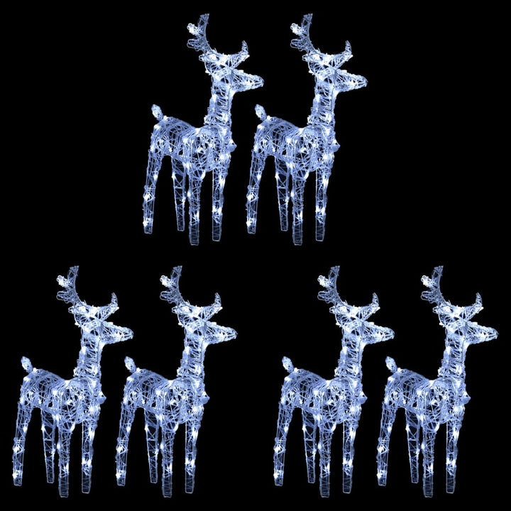 Christmas Reindeers 2 Pcs 80 Leds Acrylic