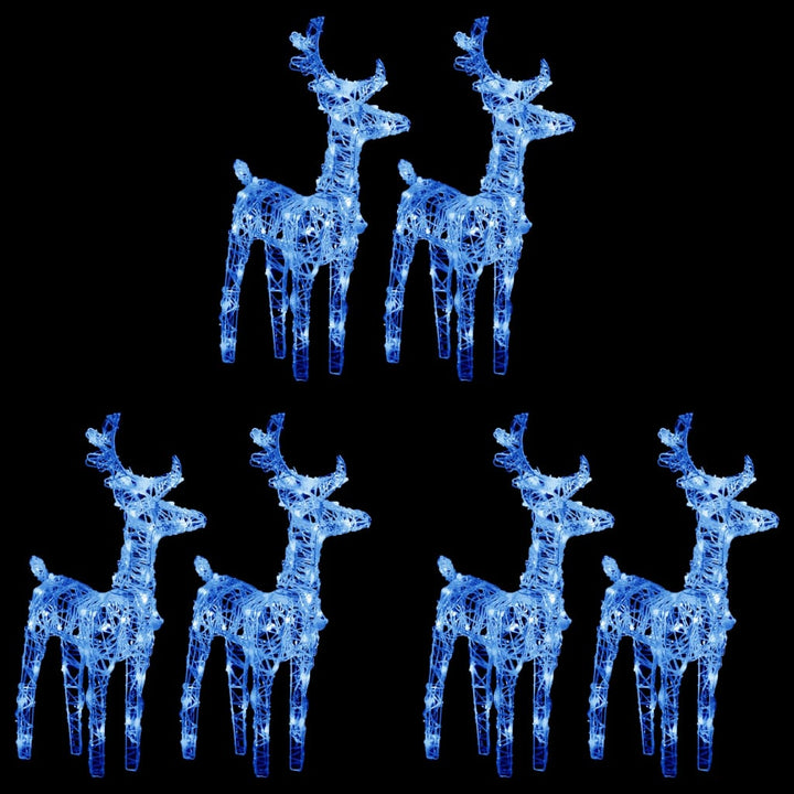 Christmas Reindeers 2 Pcs 80 Leds Acrylic