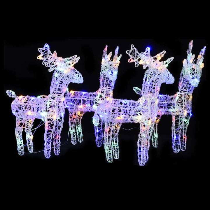 Christmas Reindeers 2 Pcs 80 Leds Acrylic