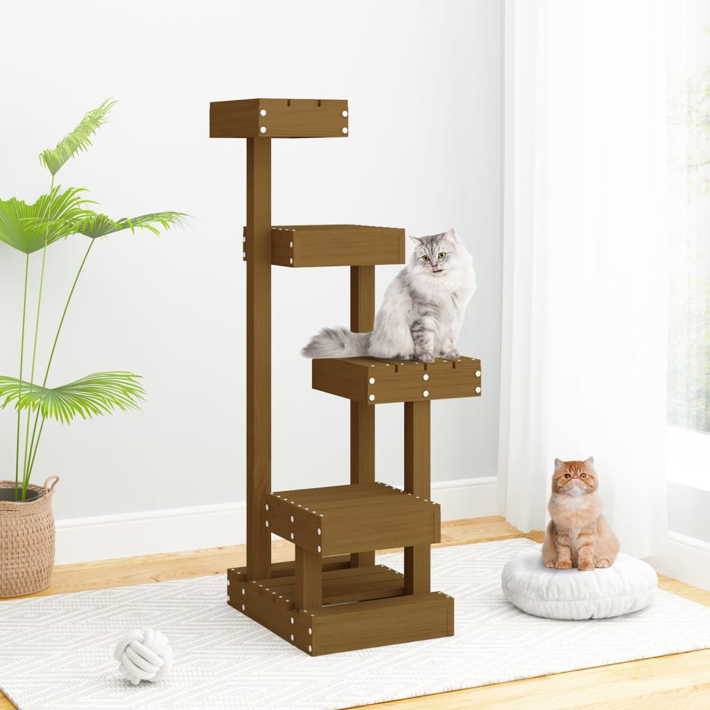 Cat Tree 45.5X49X103 Cm Solid Wood Pine