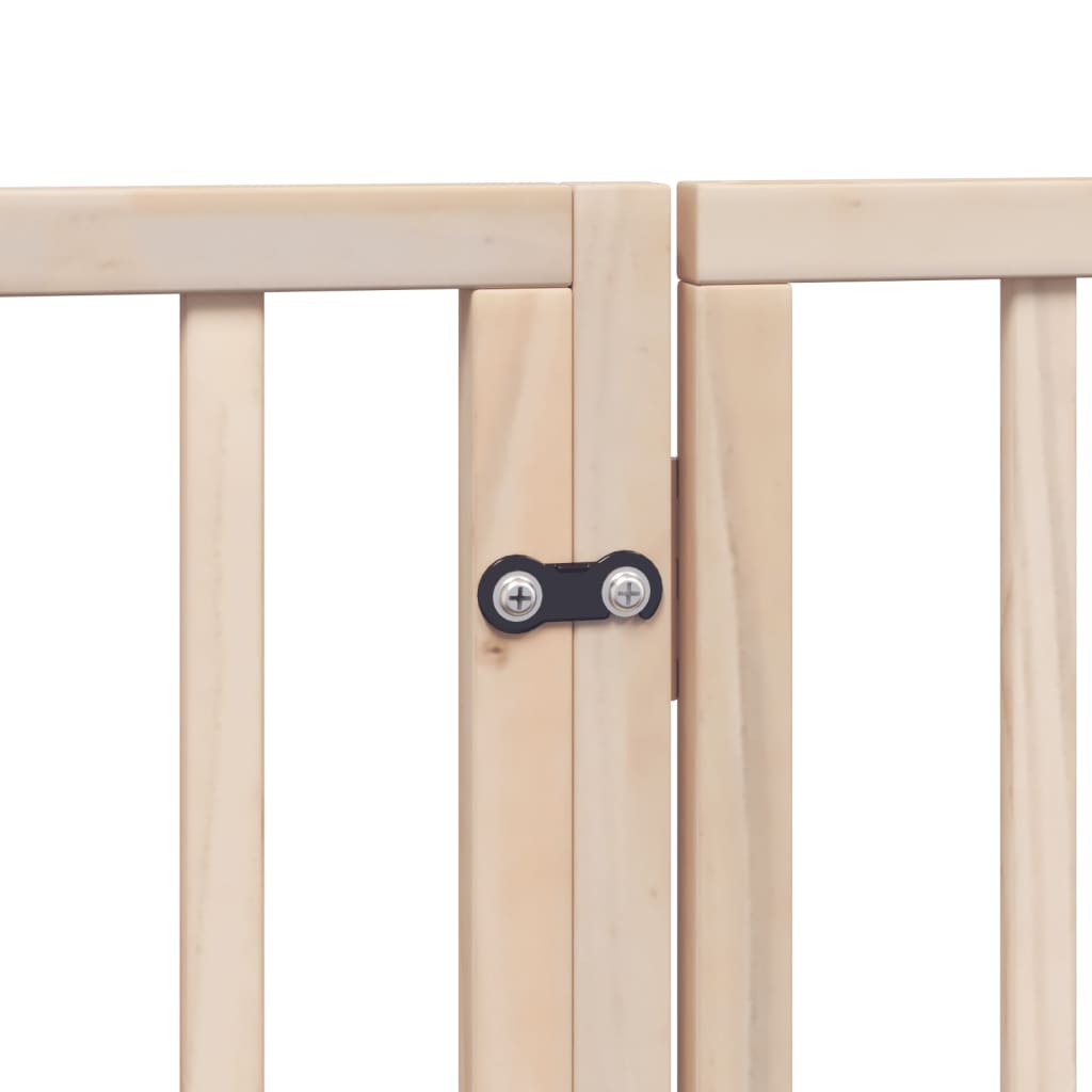 Dog Gate With Door Foldable 6 Panels 300 Cm Poplar Wood