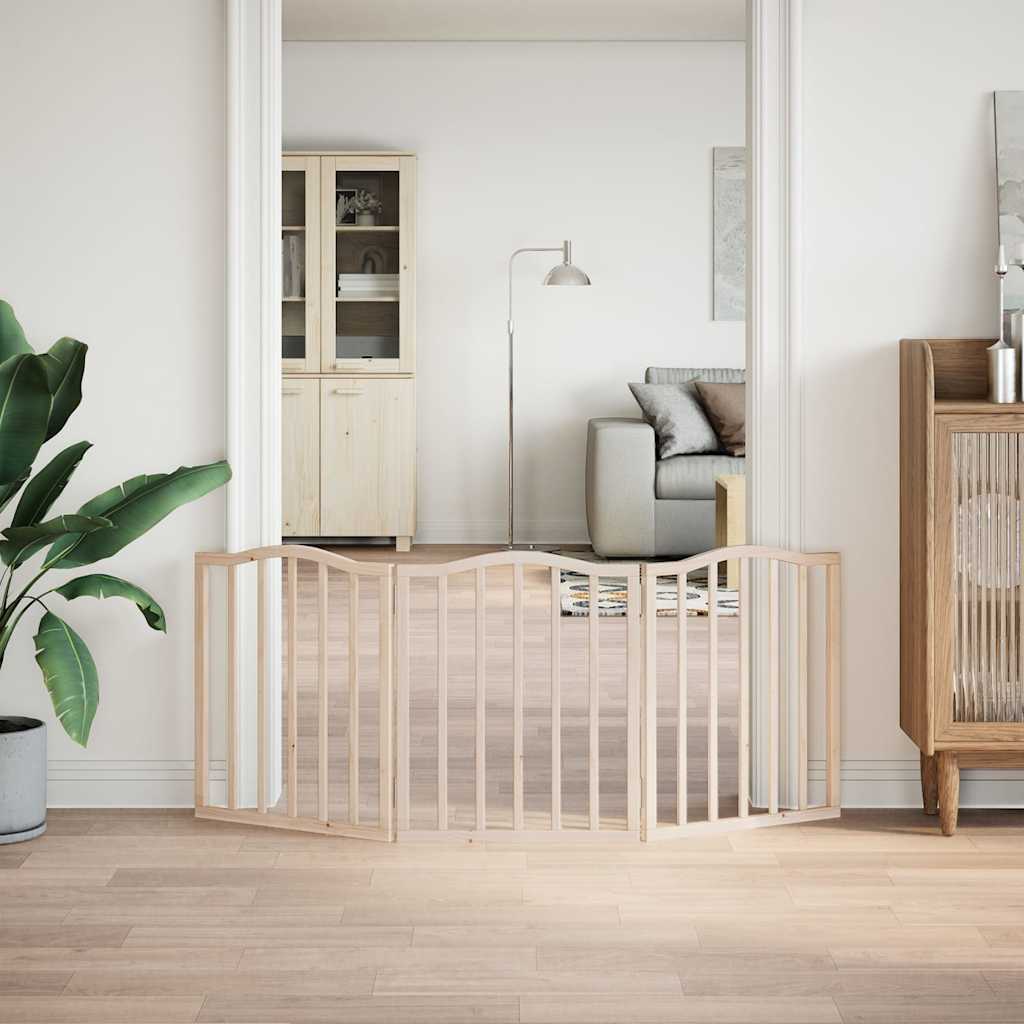 Dog Gate Foldable 3 Panels 150 Cm Poplar Wood