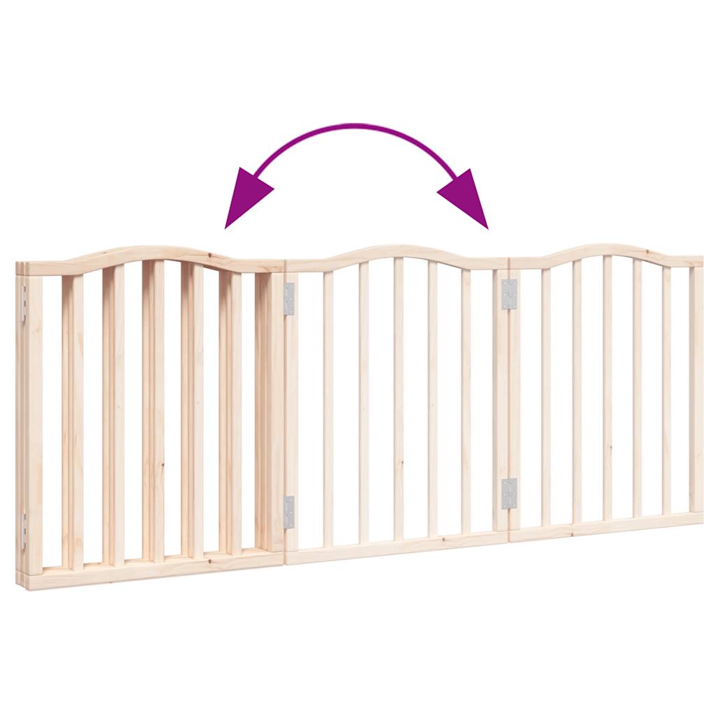Dog Gate Foldable 3 Panels 150 Cm Poplar Wood