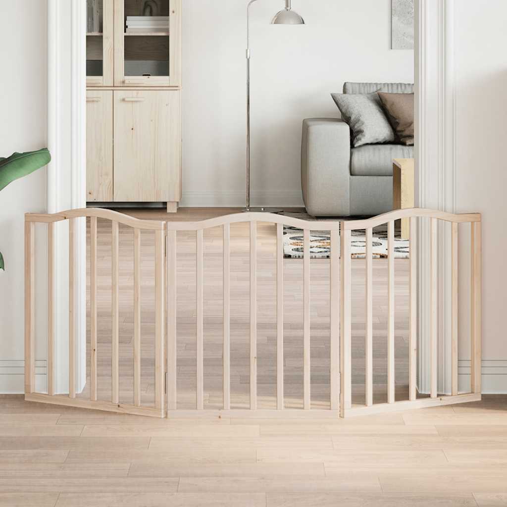 Dog Gate Foldable 3 Panels 150 Cm Poplar Wood