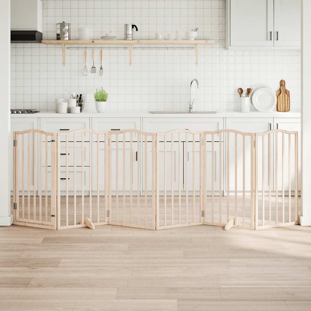 Dog Gate Foldable 3 Panels 150 Cm Poplar Wood