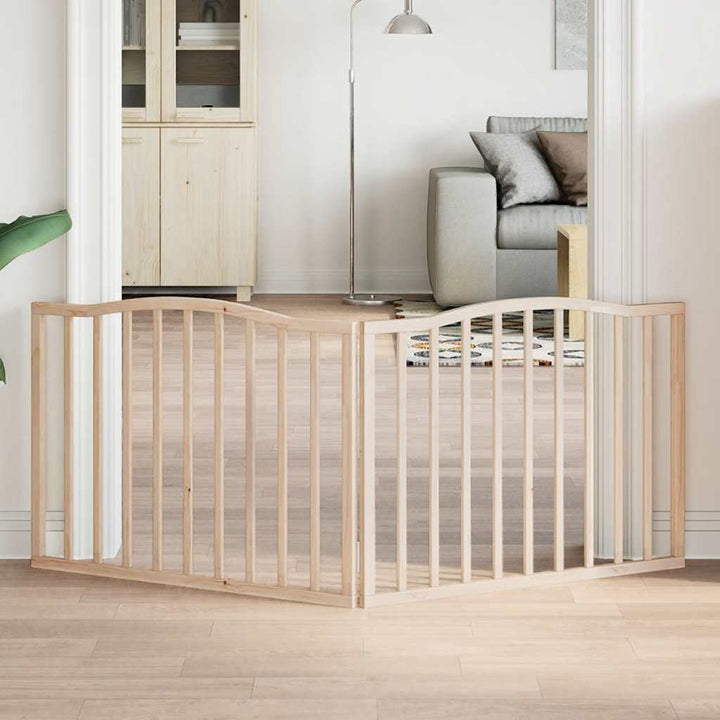 Dog Gate Foldable 3 Panels 150 Cm Poplar Wood