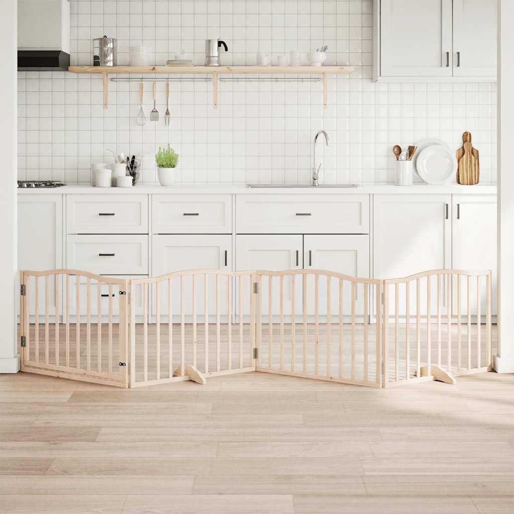 Dog Gate Foldable 3 Panels 150 Cm Poplar Wood