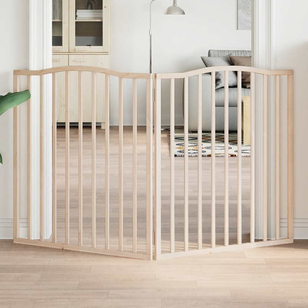 Dog Gate Foldable 3 Panels 150 Cm Poplar Wood