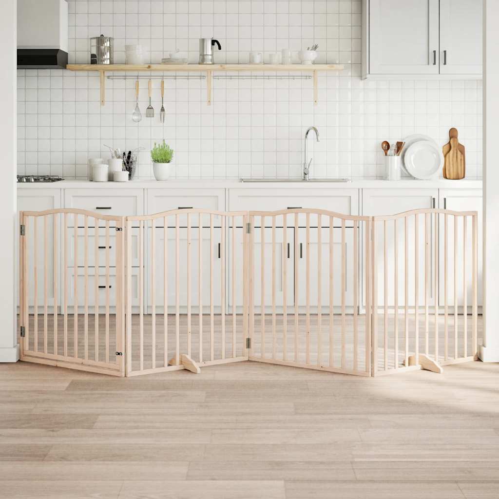Dog Gate Foldable 3 Panels 150 Cm Poplar Wood