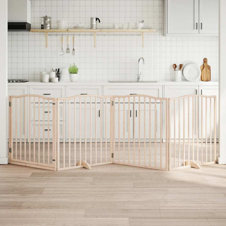 Dog Gate Foldable 3 Panels 150 Cm Poplar Wood