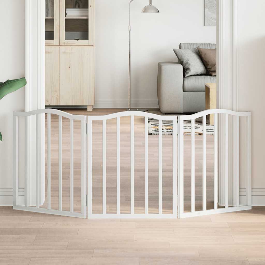 Dog Gate Foldable 3 Panels 150 Cm Poplar Wood