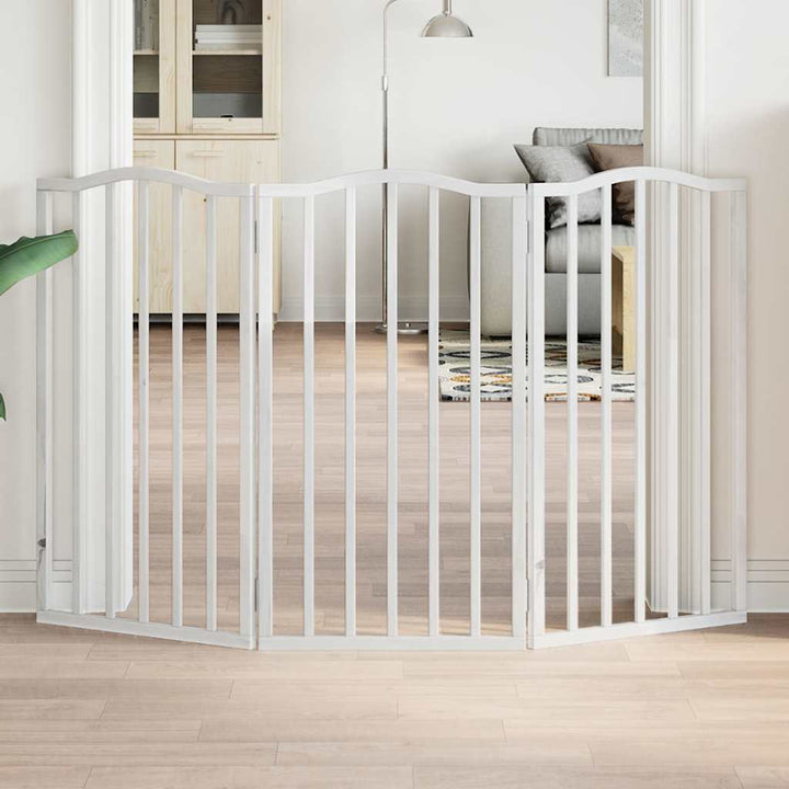 Dog Gate Foldable 3 Panels 150 Cm Poplar Wood
