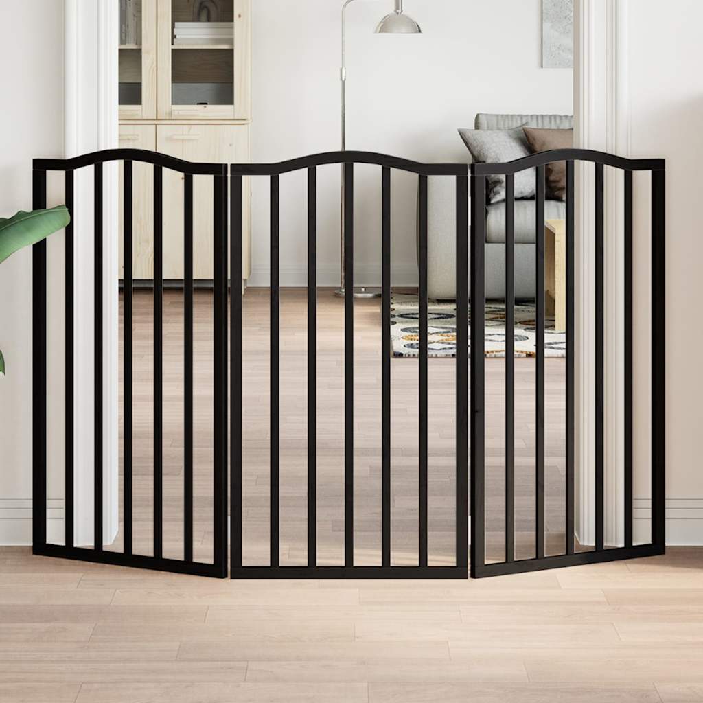 Dog Gate Foldable 3 Panels 150 Cm Poplar Wood