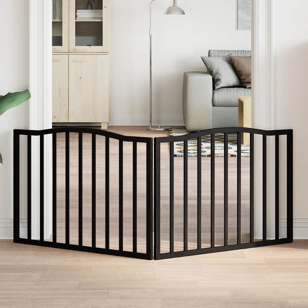 Dog Gate Foldable 3 Panels 150 Cm Poplar Wood