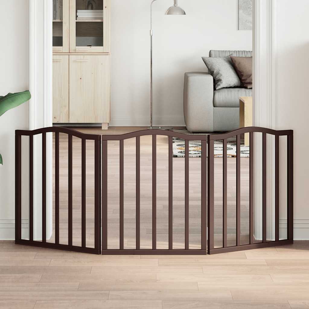 Dog Gate Foldable 3 Panels 150 Cm Poplar Wood