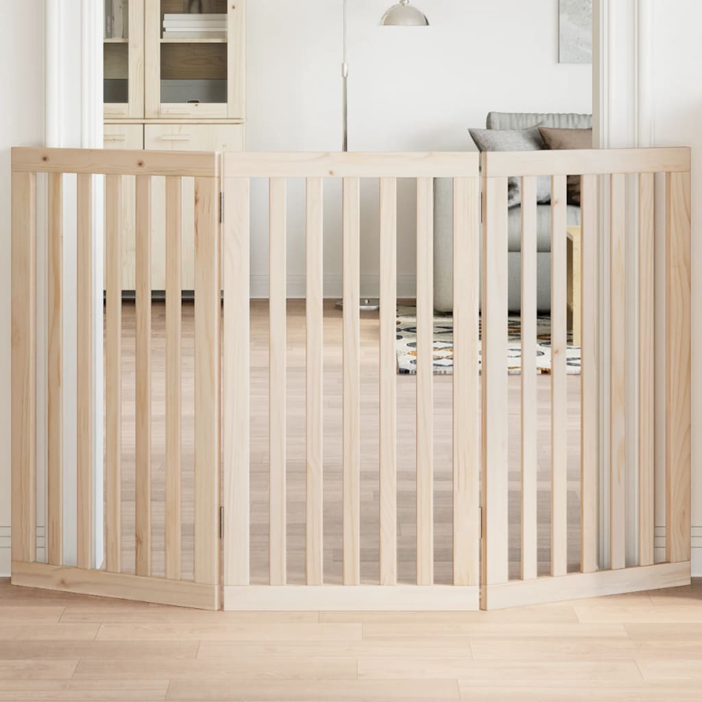 Dog Gate Foldable 2 Panels 160 Cm Poplar Wood