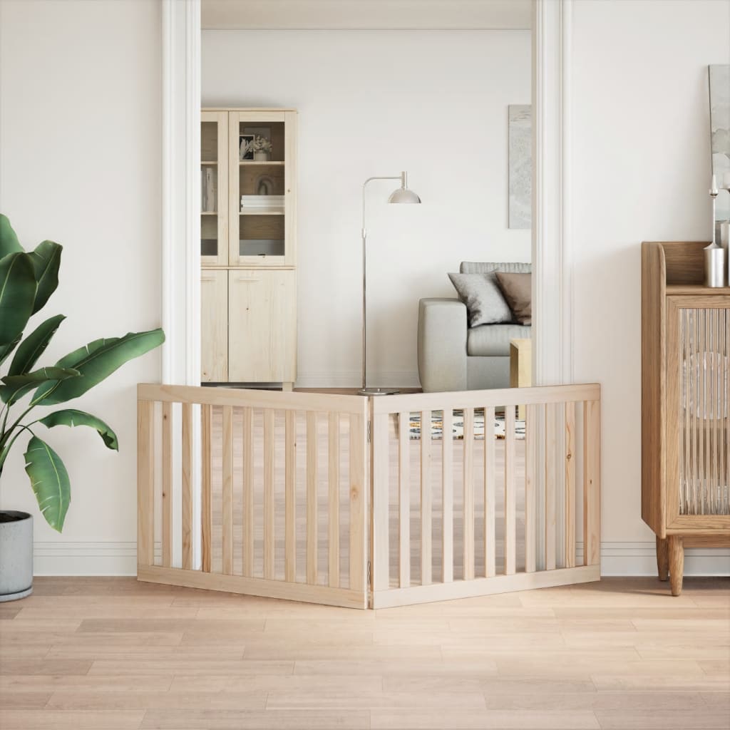 Dog Gate Foldable 2 Panels 160 Cm Poplar Wood