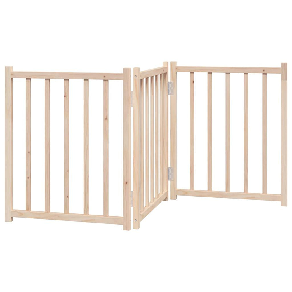 Dog Gate Foldable 3 Panels 150 Cm Solid Wood Fir