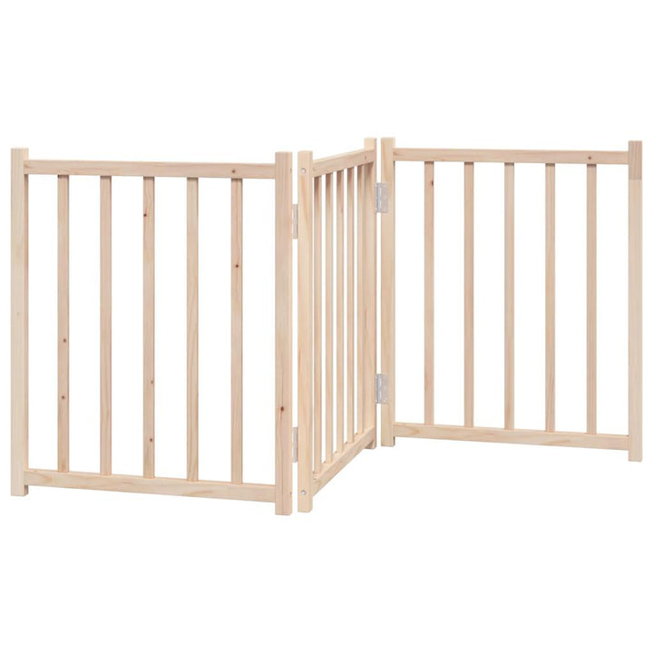 Dog Gate Foldable 3 Panels 150 Cm Solid Wood Fir