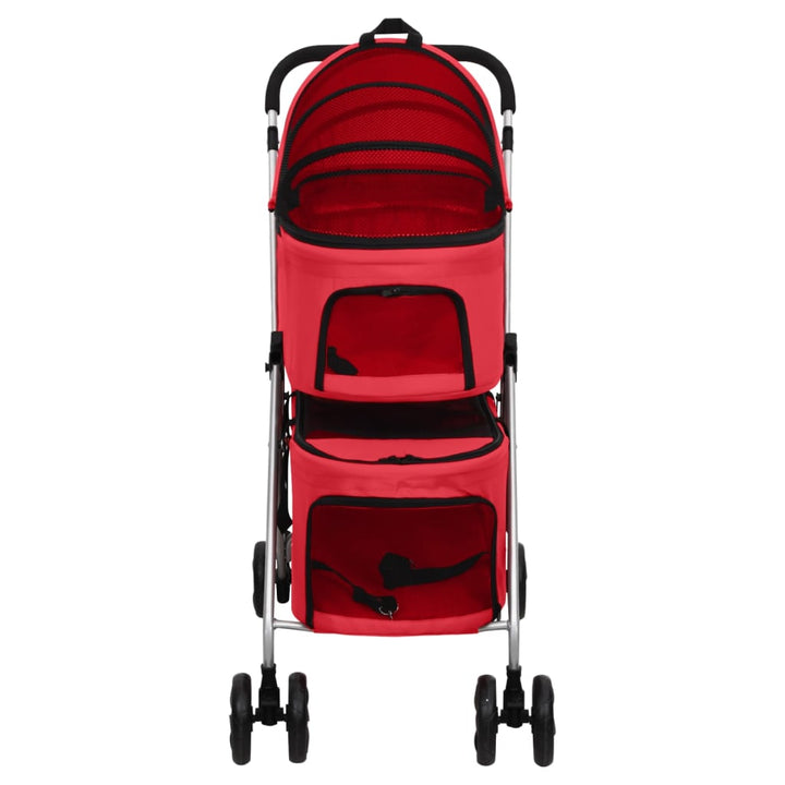 2-Layers Folding Dog Stroller 83X48X97 Cm Oxford Fabric