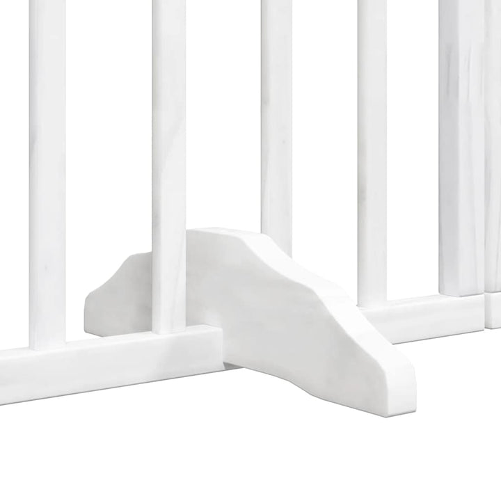 Dog Gate With Door Foldable 12 Panels 600 Cm Poplar Wood