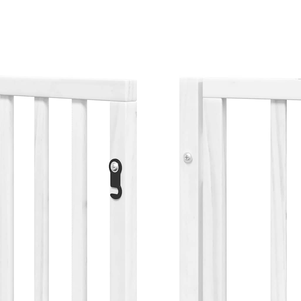 Dog Gate With Door Foldable 12 Panels 600 Cm Poplar Wood