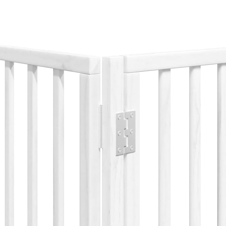 Dog Gate With Door Foldable 12 Panels 600 Cm Poplar Wood