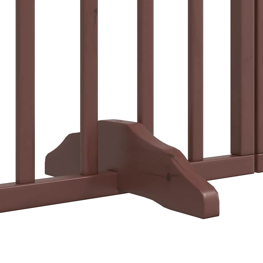 Dog Gate With Door Foldable 12 Panels 600 Cm Poplar Wood