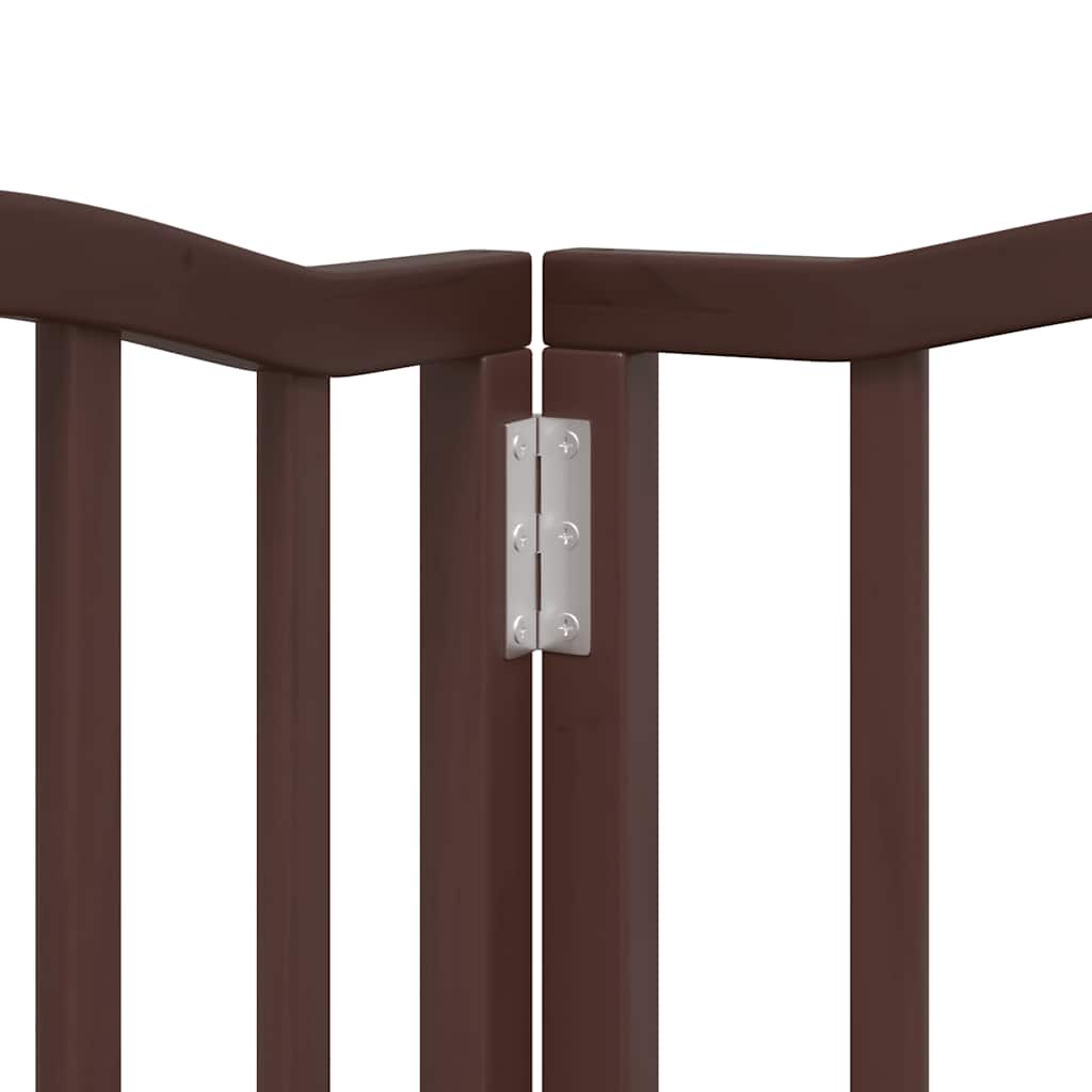 Dog Gate With Door Foldable 12 Panels 600 Cm Poplar Wood