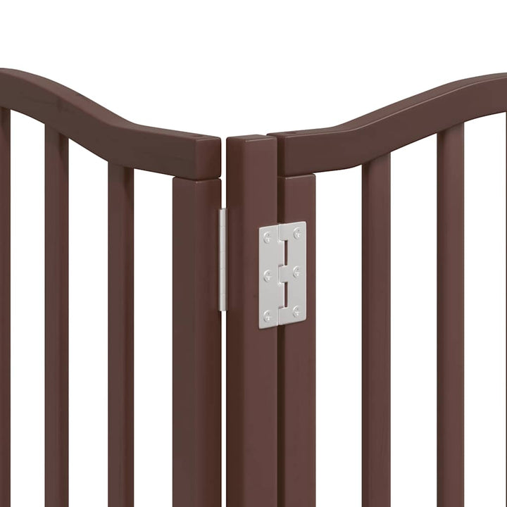 Dog Gate With Door Foldable 12 Panels 600 Cm Poplar Wood