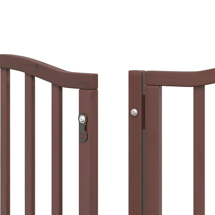 Dog Gate With Door Foldable 12 Panels 600 Cm Poplar Wood