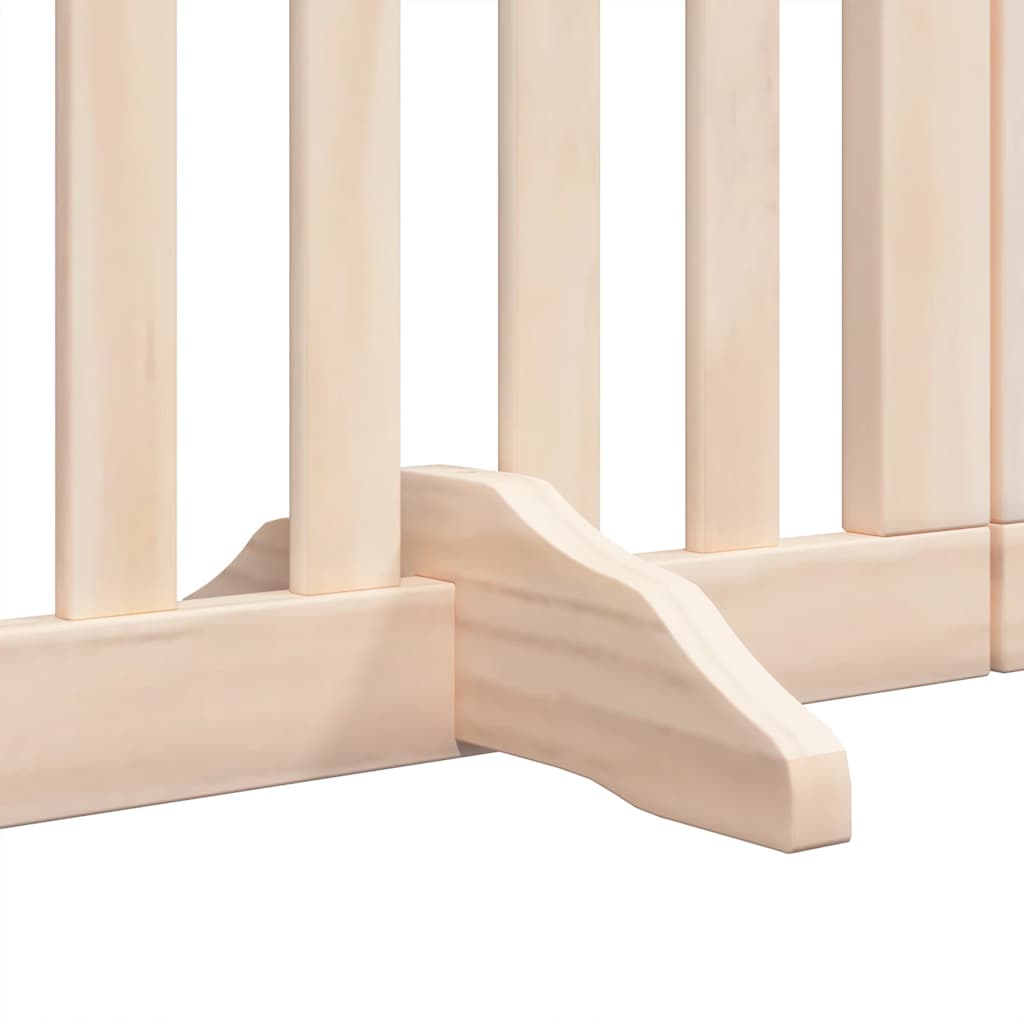 Dog Gate With Door Foldable 12 Panels 600 Cm Poplar Wood
