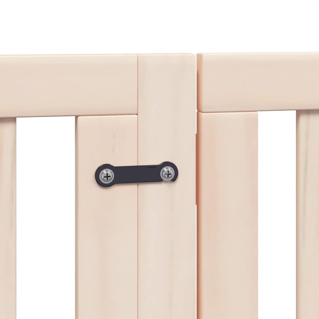 Dog Gate With Door Foldable 12 Panels 600 Cm Poplar Wood