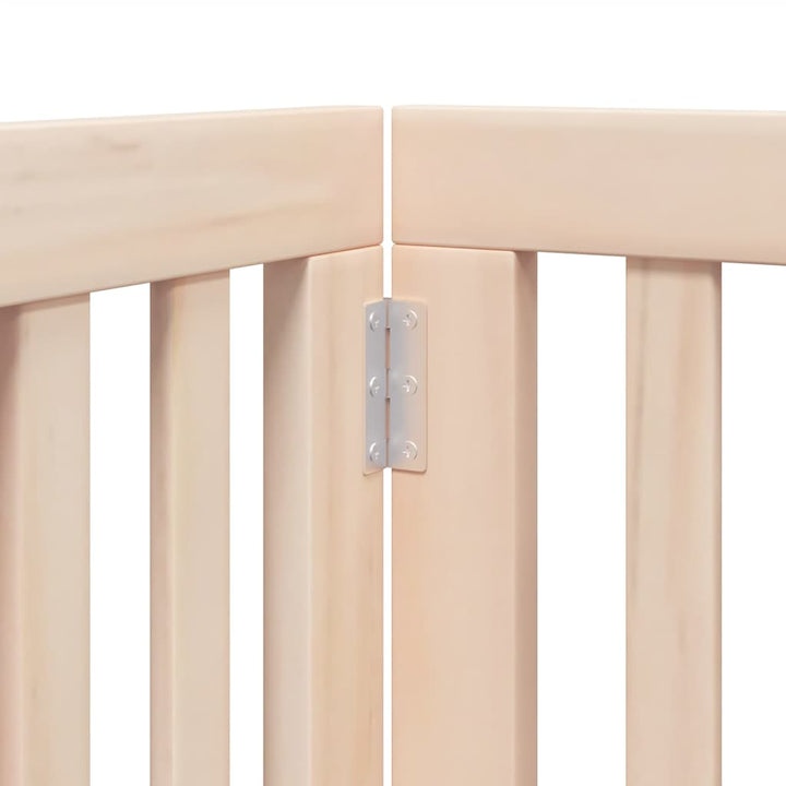 Dog Gate With Door Foldable 12 Panels 600 Cm Poplar Wood