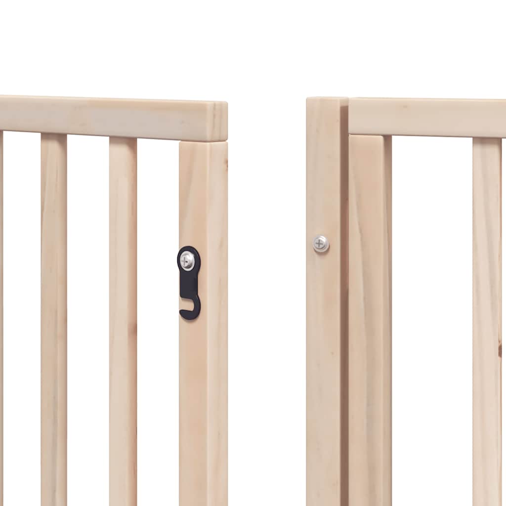 Dog Gate With Door Foldable 12 Panels 600 Cm Poplar Wood