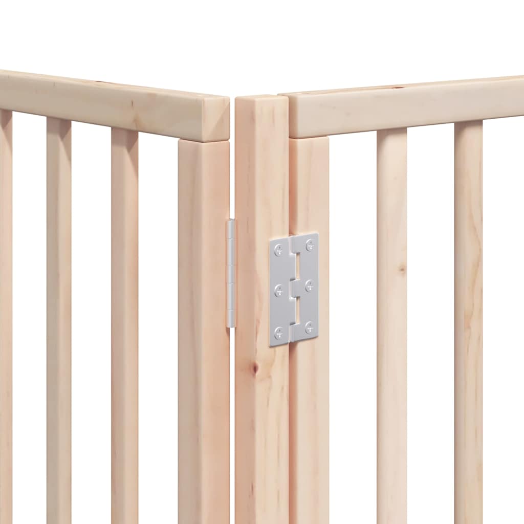 Dog Gate With Door Foldable 12 Panels 600 Cm Poplar Wood
