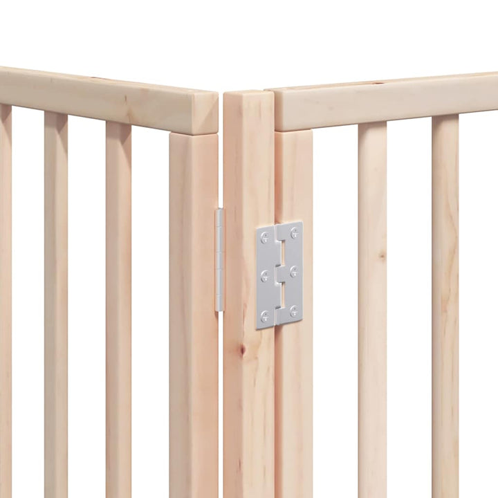 Dog Gate With Door Foldable 12 Panels 600 Cm Poplar Wood
