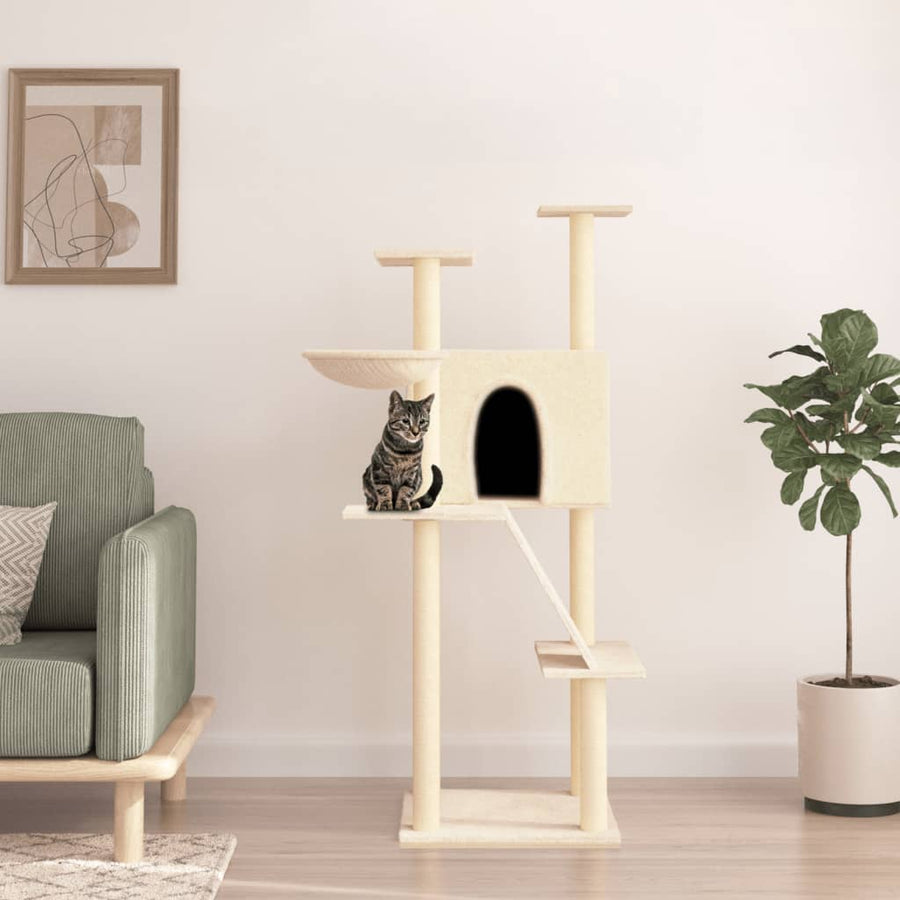 Cat Tree With Sisal Scratching Posts 143 Cm