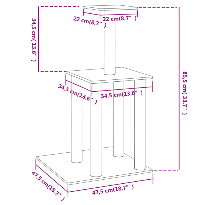 Cat Tree With Sisal Scratching Posts 85.5 Cm