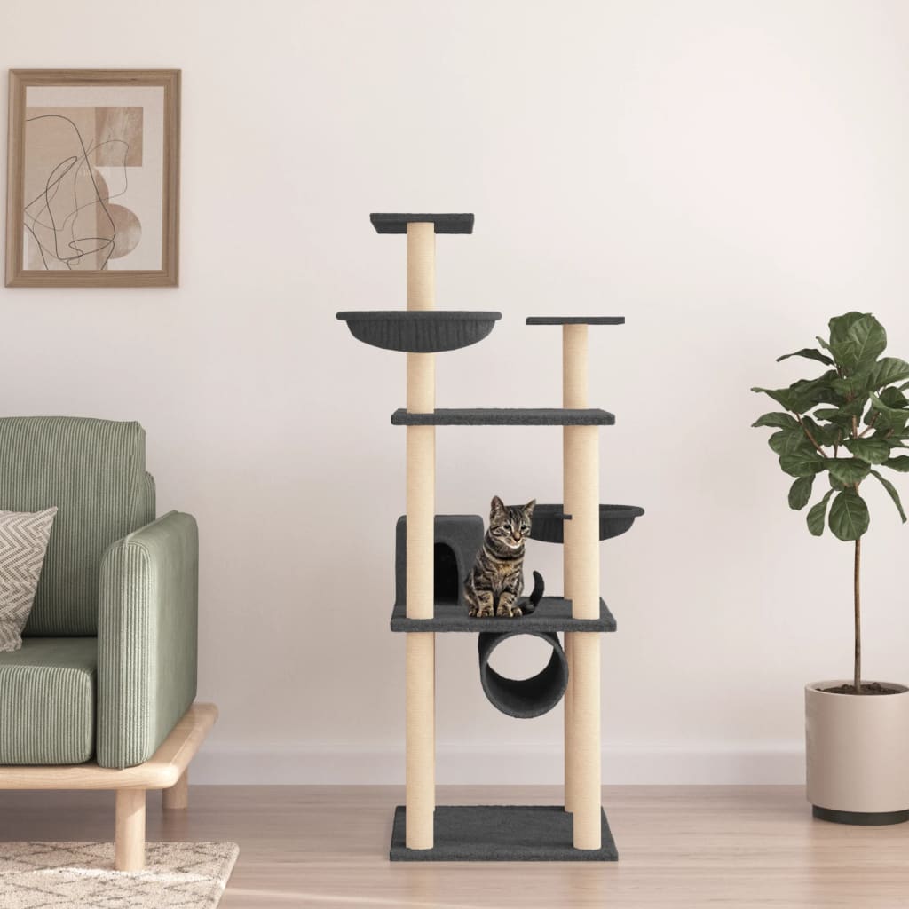 Cat Tree With Sisal Scratching Posts 141 Cm