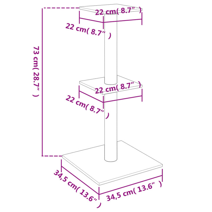 Cat Tree With Sisal Scratching Posts 73 Cm