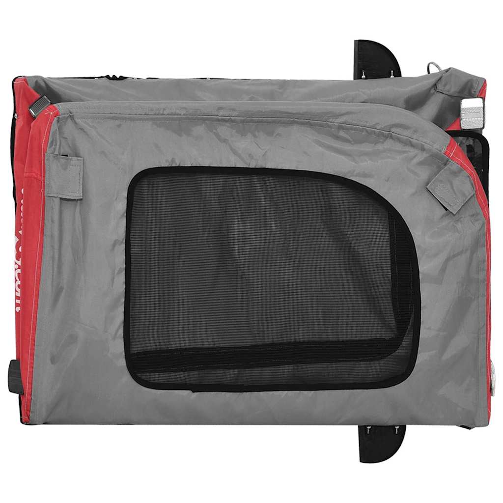 Pet Bike Trailer With Storage Red And Grey 124.5 X 63.5 X 53 Cm